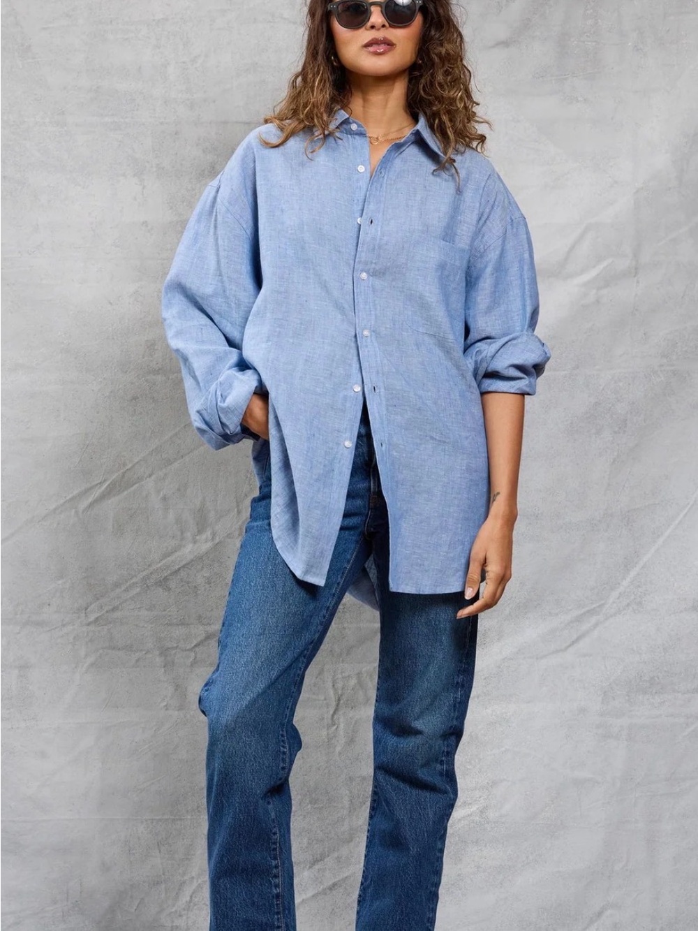 Mamene Repeat Shirt in Linen Chambray New Size 0